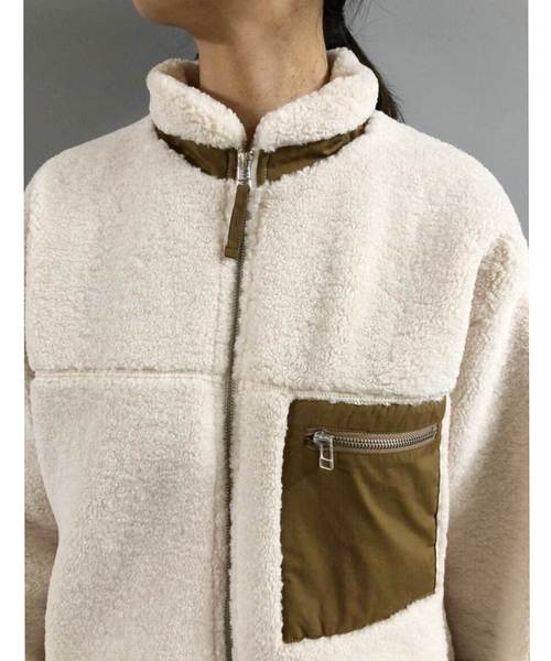 DouDou(ドゥドゥ)の「ボアブルゾン(その他アウター・レディース・ベージュ/オフホワイト・FREE)」の13枚目の写真