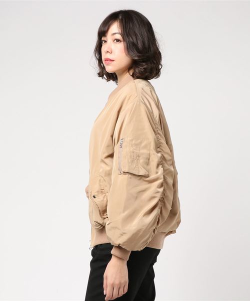 one way(ワンウェイ)の「リバーシブルBIG MA-1(MA-1・レディース・ブラック/ベージュ/ライトグリーン/ダークグリーン・M)」の7枚目の写真