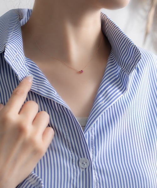 ESTELLE（エステール）の「7月誕生石 K18 ピンクゴールド ルビー ネックレス ESTELLE/エステール WEB限定（ネックレス・レディース・ピンクゴールド・40cm）」の12枚目の写真