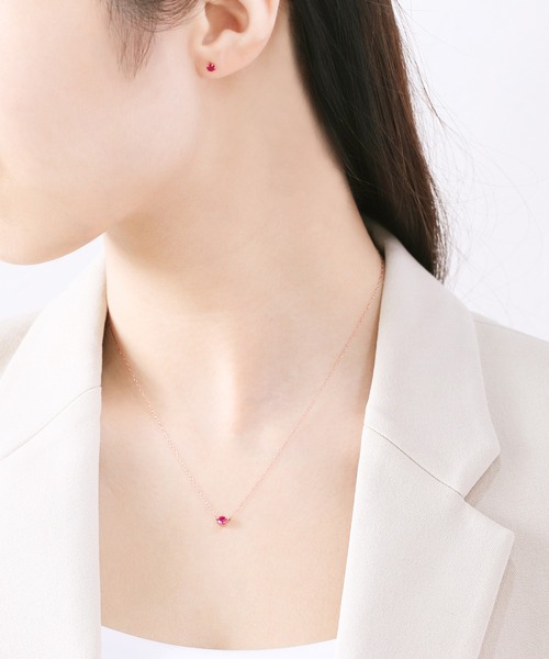 ESTELLE（エステール）の「7月誕生石 K18 ピンクゴールド ルビー ネックレス ESTELLE/エステール WEB限定（ネックレス・レディース・ピンクゴールド・40cm）」の10枚目の写真