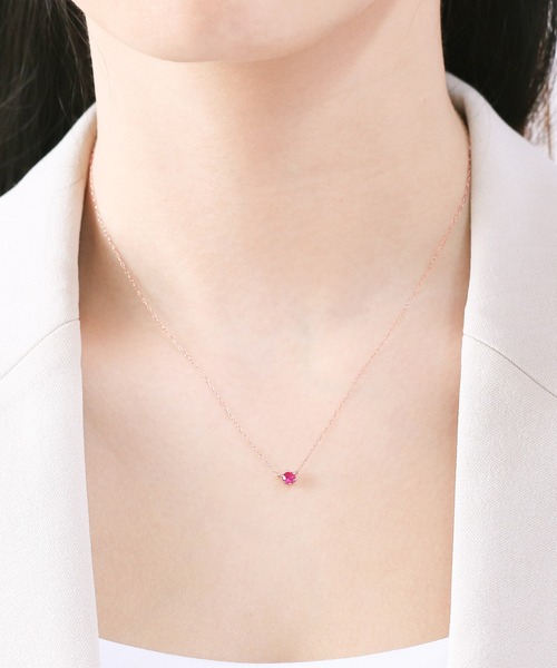 ESTELLE（エステール）の「7月誕生石 K18 ピンクゴールド ルビー ネックレス ESTELLE/エステール WEB限定（ネックレス・レディース・ピンクゴールド・40cm）」の11枚目の写真
