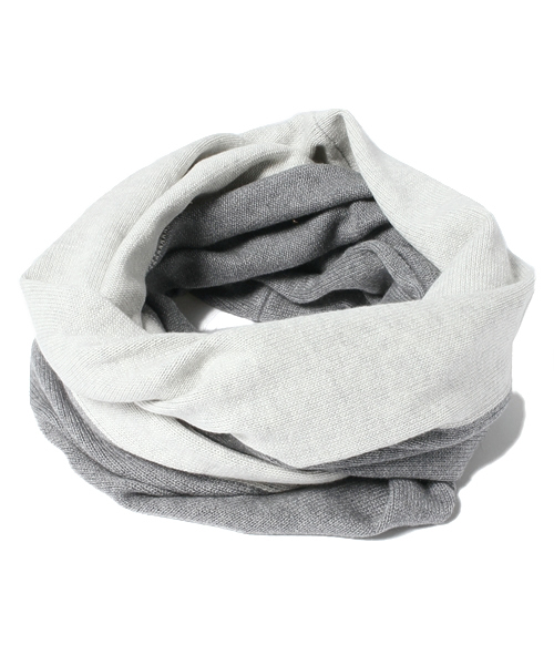 WHO'S WHO gallery（フーズフーギャラリー）の「コットンカシミヤ配色スヌード（ストール/ショール・メンズ・ブラック/グレー/オレンジ/ワインレッド/ダークブルー/その他・FREE）」の4枚目の写真