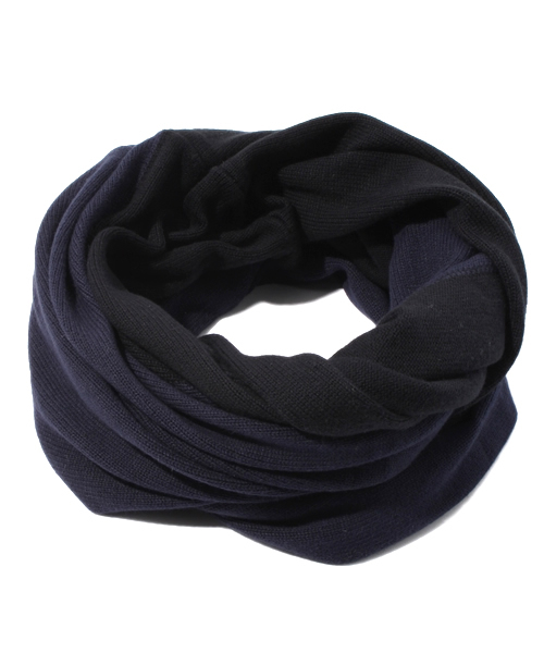 WHO'S WHO gallery（フーズフーギャラリー）の「コットンカシミヤ配色スヌード（ストール/ショール・メンズ・ブラック/グレー/オレンジ/ワインレッド/ダークブルー/その他・FREE）」の3枚目の写真