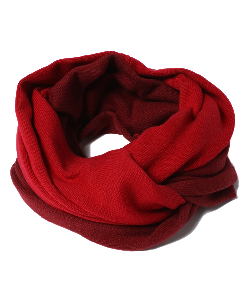 WHO'S WHO gallery（フーズフーギャラリー）の「コットンカシミヤ配色スヌード（ストール/ショール・メンズ・ブラック/グレー/オレンジ/ワインレッド/ダークブルー/その他・FREE）」の5枚目の写真