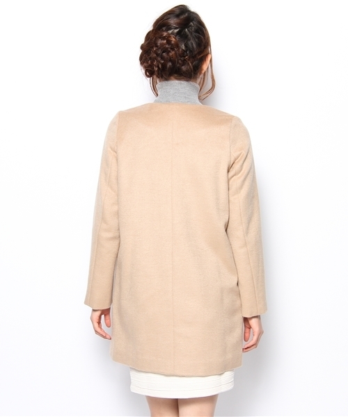 Khaju（カージュ）の「Khaju:ノーカラージップコート（その他アウター・レディース・ブラック/ベージュ・ONE SIZE）」の7枚目の写真
