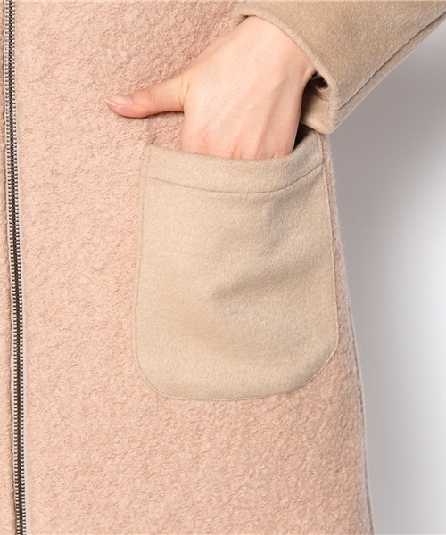 Khaju（カージュ）の「Khaju:ノーカラージップコート（その他アウター・レディース・ブラック/ベージュ・ONE SIZE）」の11枚目の写真