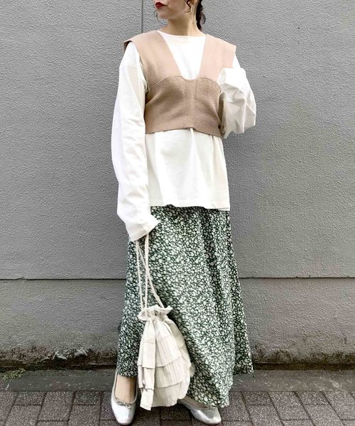 archives（アルシーヴ）の「ビスチェSETチュニック（Tシャツ/カットソー・レディース・ブラック/オフホワイト/モカ・MEDIUM）」の7枚目の写真