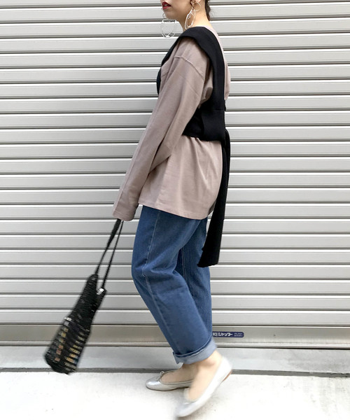 archives（アルシーヴ）の「ビスチェSETチュニック（Tシャツ/カットソー・レディース・ブラック/オフホワイト/モカ・MEDIUM）」の9枚目の写真