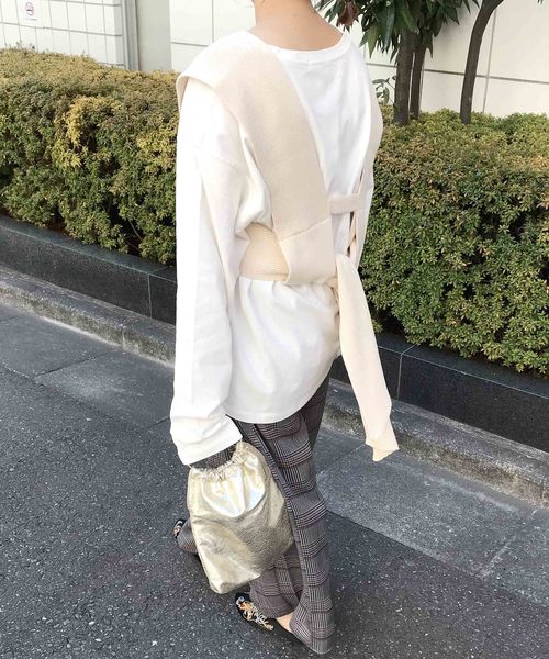 archives（アルシーヴ）の「ビスチェSETチュニック（Tシャツ/カットソー・レディース・ブラック/オフホワイト/モカ・MEDIUM）」の8枚目の写真