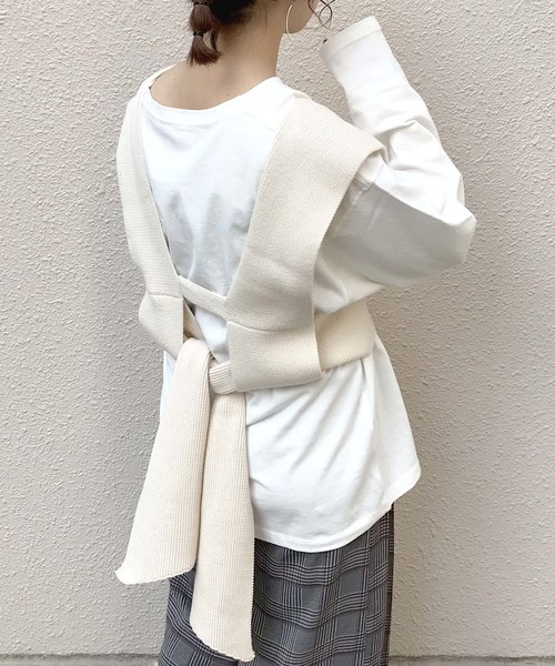 archives（アルシーヴ）の「ビスチェSETチュニック（Tシャツ/カットソー・レディース・ブラック/オフホワイト/モカ・MEDIUM）」の13枚目の写真