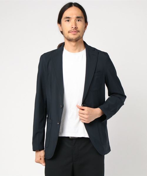 Perfect Suit FActory(パーフェクトスーツファクトリー)の「グッドビズ【2WAYストレッチ】セットアップジャケット 無地(テーラードジャケット)」|ネイビー