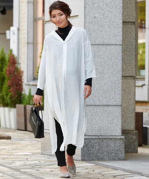 SweetMommy（スウィートマミー）の「コットンシフォンスキッパーワンピセット（マタニティウェア/グッズ・レディース・ホワイト/ブラック/ピンクベージュ・M/L）」の15枚目の写真