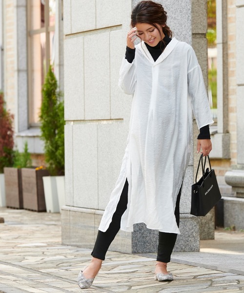 SweetMommy（スウィートマミー）の「コットンシフォンスキッパーワンピセット（マタニティウェア/グッズ・レディース・ホワイト/ブラック/ピンクベージュ・M/L）」の16枚目の写真