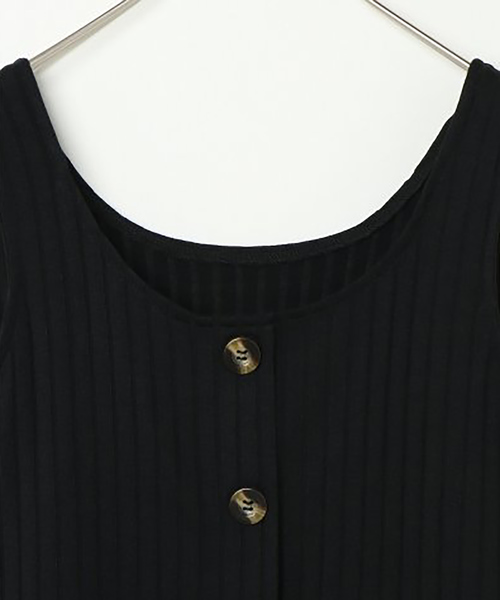 VENCEEXCHANGE（ヴァンスエクスチェンジ）の「ワイドリブ前ボタンタンクトップ（タンクトップ・レディース・モカ/オフホワイト/ブラック/レンガ/ブラウン・M）」の8枚目の写真