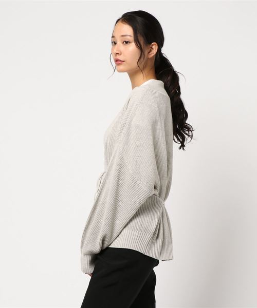 PAGEBOY（ページボーイ）の「ライトカシュクールカーディガン（カーディガン/ボレロ・レディース・ライトグレー/ダークブラウン/ベージュ/オフホワイト・FREE）」の7枚目の写真