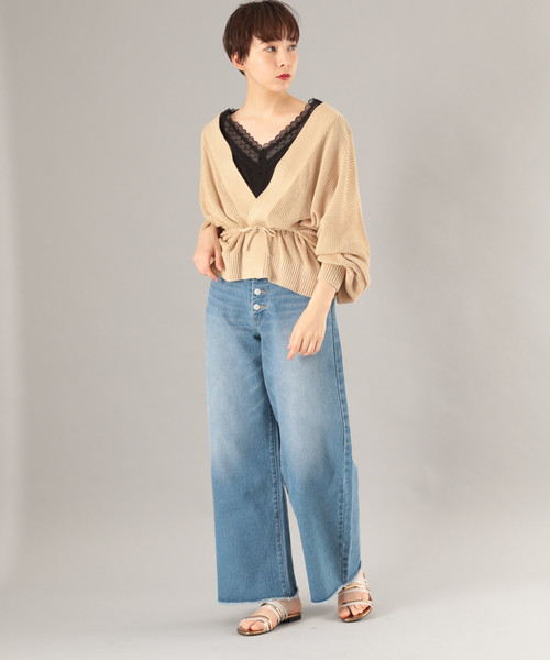 PAGEBOY（ページボーイ）の「ライトカシュクールカーディガン（カーディガン/ボレロ・レディース・ライトグレー/ダークブラウン/ベージュ/オフホワイト・FREE）」の13枚目の写真