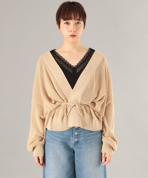 PAGEBOY（ページボーイ）の「ライトカシュクールカーディガン（カーディガン/ボレロ・レディース・ライトグレー/ダークブラウン/ベージュ/オフホワイト・FREE）」の11枚目の写真