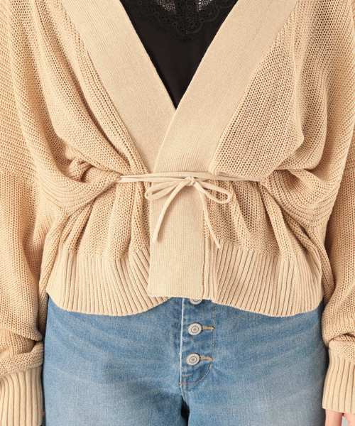 PAGEBOY（ページボーイ）の「ライトカシュクールカーディガン（カーディガン/ボレロ・レディース・ライトグレー/ダークブラウン/ベージュ/オフホワイト・FREE）」の8枚目の写真