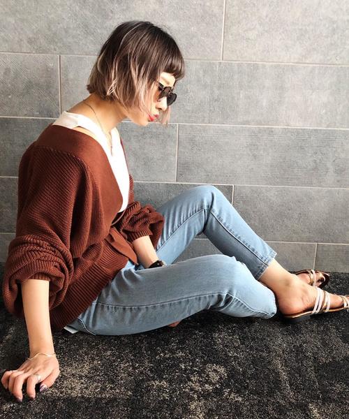 PAGEBOY（ページボーイ）の「ライトカシュクールカーディガン（カーディガン/ボレロ・レディース・ライトグレー/ダークブラウン/ベージュ/オフホワイト・FREE）」の18枚目の写真