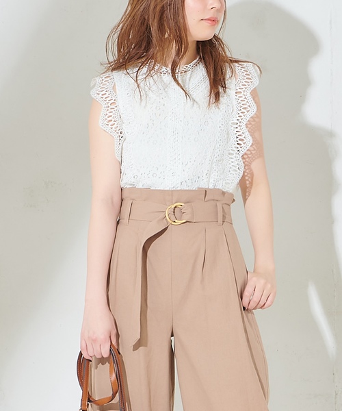 natural couture（ナチュラルクチュール）の「ヴィンテージレースブラウス（シャツ/ブラウス・レディース・ブラック/ベージュ/オフホワイト/ピンク・FREE）」の8枚目の写真