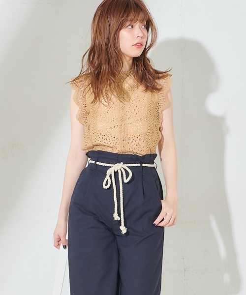 natural couture（ナチュラルクチュール）の「ヴィンテージレースブラウス（シャツ/ブラウス・レディース・ブラック/ベージュ/オフホワイト/ピンク・FREE）」の16枚目の写真