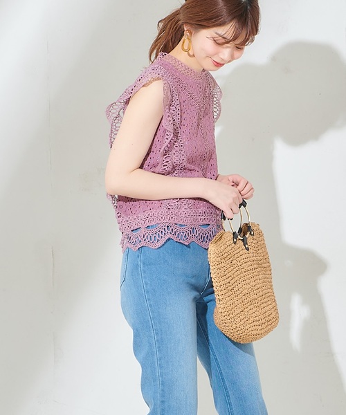 natural couture（ナチュラルクチュール）の「ヴィンテージレースブラウス（シャツ/ブラウス・レディース・ブラック/ベージュ/オフホワイト/ピンク・FREE）」の10枚目の写真