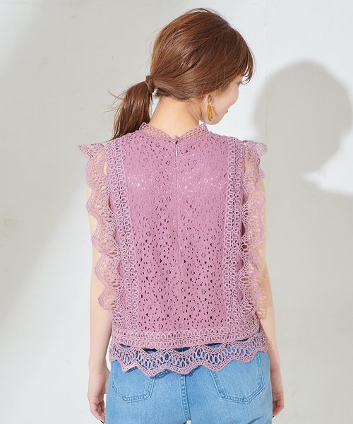 natural couture（ナチュラルクチュール）の「ヴィンテージレースブラウス（シャツ/ブラウス・レディース・ブラック/ベージュ/オフホワイト/ピンク・FREE）」の14枚目の写真