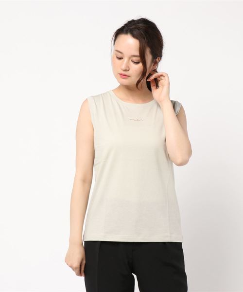 SLOBE IENA(スローブイエナ)の「merロゴノースリーブカットソー◆(Tシャツ/カットソー・レディース・ホワイト/ブラック/ベージュ/サックスブルー・FREE)」の10枚目の写真