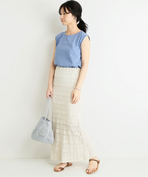 SLOBE IENA(スローブイエナ)の「merロゴノースリーブカットソー◆(Tシャツ/カットソー・レディース・ホワイト/ブラック/ベージュ/サックスブルー・FREE)」の13枚目の写真