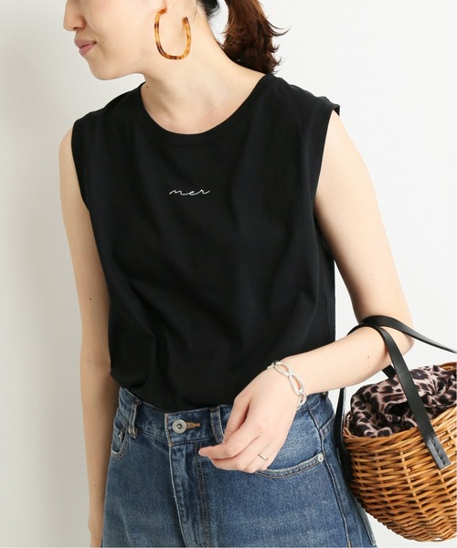 SLOBE IENA(スローブイエナ)の「merロゴノースリーブカットソー◆(Tシャツ/カットソー・レディース・ホワイト/ブラック/ベージュ/サックスブルー・FREE)」の14枚目の写真