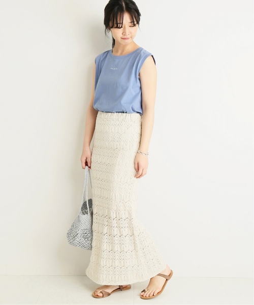 SLOBE IENA(スローブイエナ)の「merロゴノースリーブカットソー◆(Tシャツ/カットソー・レディース・ホワイト/ブラック/ベージュ/サックスブルー・FREE)」の18枚目の写真