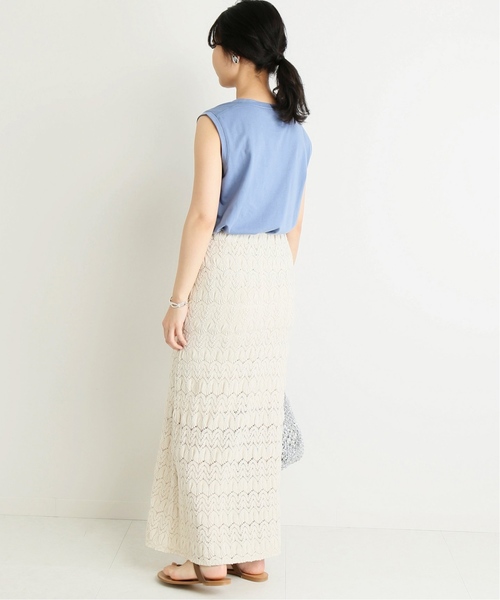 SLOBE IENA(スローブイエナ)の「merロゴノースリーブカットソー◆(Tシャツ/カットソー・レディース・ホワイト/ブラック/ベージュ/サックスブルー・FREE)」の12枚目の写真