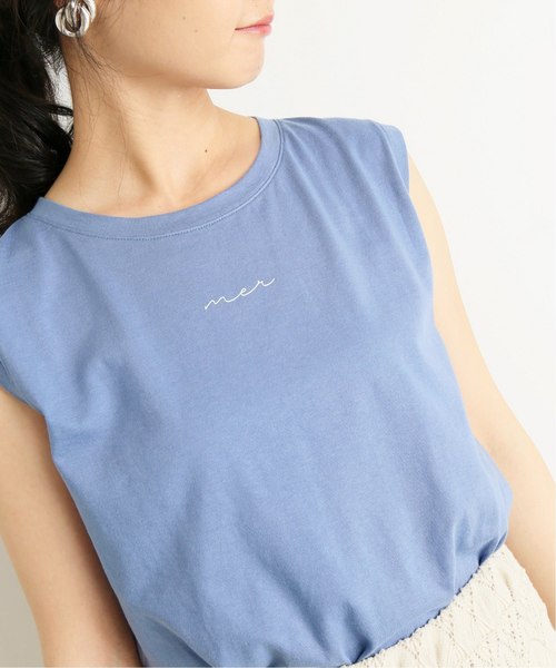 SLOBE IENA(スローブイエナ)の「merロゴノースリーブカットソー◆(Tシャツ/カットソー・レディース・ホワイト/ブラック/ベージュ/サックスブルー・FREE)」の8枚目の写真