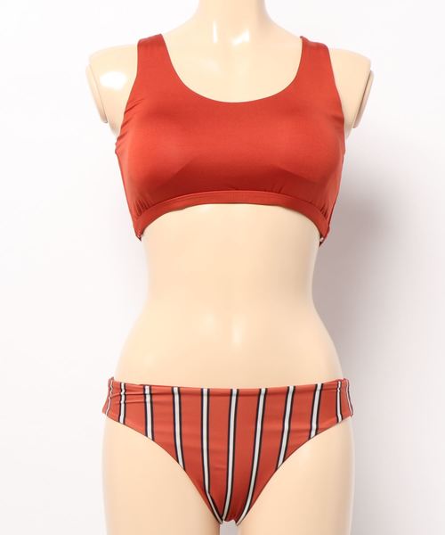 KOBE LETTUCE(コウベレタス)の「リバーシブルパンツ背中レースアップビキニ【水着上下2点セット】(水着・レディース・ブラック/カーキ/ピンク系その他/オレンジ系その他・FREE)」の4枚目の写真