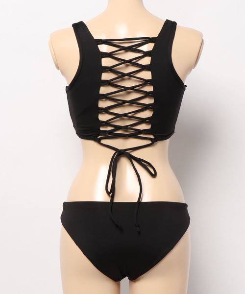 KOBE LETTUCE(コウベレタス)の「リバーシブルパンツ背中レースアップビキニ【水着上下2点セット】(水着・レディース・ブラック/カーキ/ピンク系その他/オレンジ系その他・FREE)」の15枚目の写真