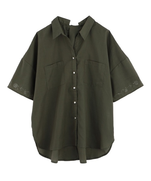 axes femme（アクシーズファム）の「ポケット付オーバーシャツ（シャツ/ブラウス・レディース・ベージュ/ネイビー/カーキ・MEDIUM）」の9枚目の写真