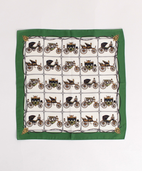 KATHARINE ROSS（キャサリンロス）の「【KATHARINE ROSS】ミニホース柄/馬車柄ミニスカーフ WEB限定（バンダナ/スカーフ・レディース・ダークグリーン/アイボリー/ライトブルー/ネイビー/レッド/ブルー/グリーン/ブルー系1/ベージュ/ブラック/グリーン系1・MEDIUM）」の16枚目の写真