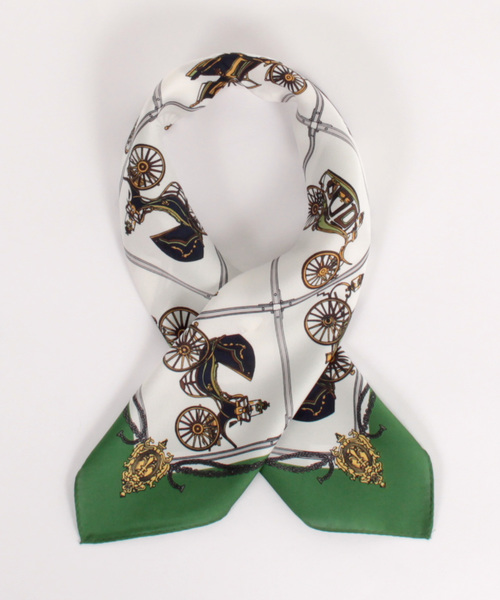 KATHARINE ROSS（キャサリンロス）の「【KATHARINE ROSS】ミニホース柄/馬車柄ミニスカーフ WEB限定（バンダナ/スカーフ・レディース・ダークグリーン/アイボリー/ライトブルー/ネイビー/レッド/ブルー/グリーン/ブルー系1/ベージュ/ブラック/グリーン系1・MEDIUM）」の17枚目の写真