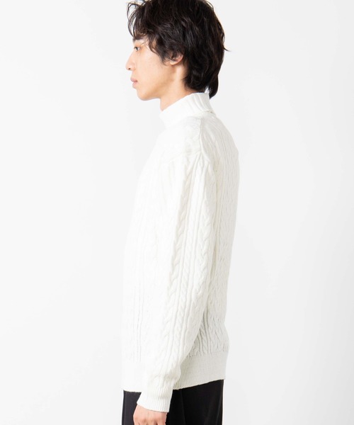 WEGO（ウィゴー）の「WEGO/ケーブルタートルセーター（ニット/セーター・メンズ・ホワイト/ネイビー/ワイン・MEDIUM/LARGE）」の17枚目の写真