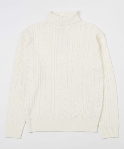 WEGO（ウィゴー）の「WEGO/ケーブルタートルセーター（ニット/セーター・メンズ・ホワイト/ネイビー/ワイン・MEDIUM/LARGE）」の20枚目の写真