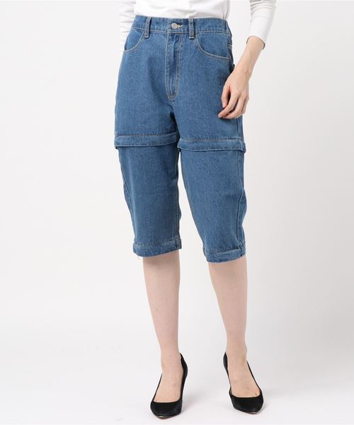 WEGO（ウィゴー）の「WEGO/ジッパーデニムワイドパンツ（デニムパンツ・レディース・ブラック/インディゴブルー・FREE）」の14枚目の写真