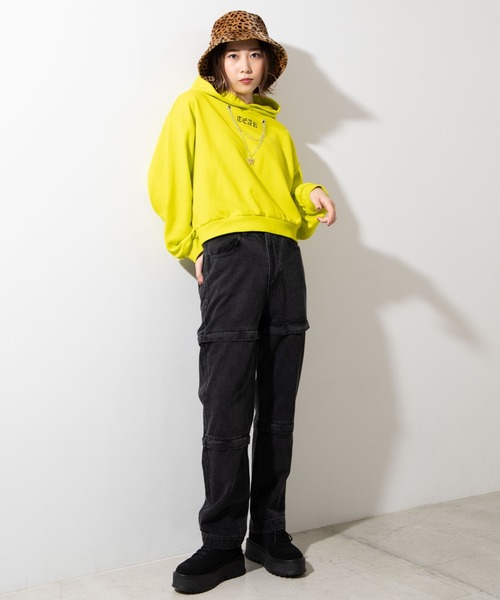 WEGO（ウィゴー）の「WEGO/ジッパーデニムワイドパンツ（デニムパンツ・レディース・ブラック/インディゴブルー・FREE）」の12枚目の写真