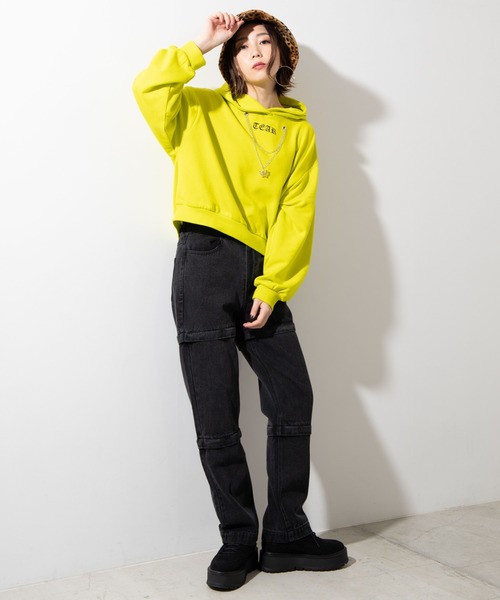 WEGO（ウィゴー）の「WEGO/ジッパーデニムワイドパンツ（デニムパンツ・レディース・ブラック/インディゴブルー・FREE）」の17枚目の写真