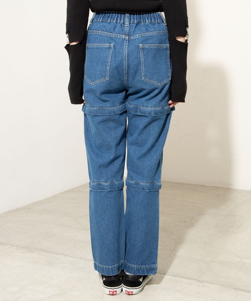 WEGO（ウィゴー）の「WEGO/ジッパーデニムワイドパンツ（デニムパンツ・レディース・ブラック/インディゴブルー・FREE）」の13枚目の写真