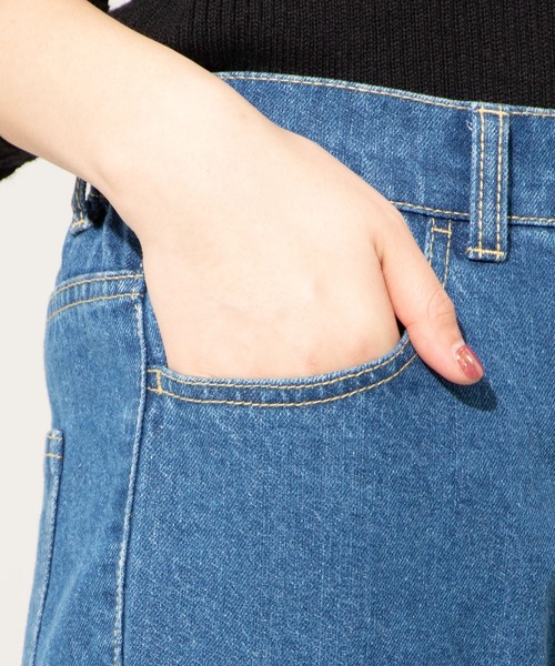 WEGO（ウィゴー）の「WEGO/ジッパーデニムワイドパンツ（デニムパンツ・レディース・ブラック/インディゴブルー・FREE）」の18枚目の写真
