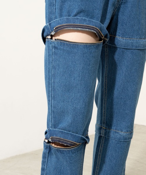 WEGO（ウィゴー）の「WEGO/ジッパーデニムワイドパンツ（デニムパンツ・レディース・ブラック/インディゴブルー・FREE）」の11枚目の写真
