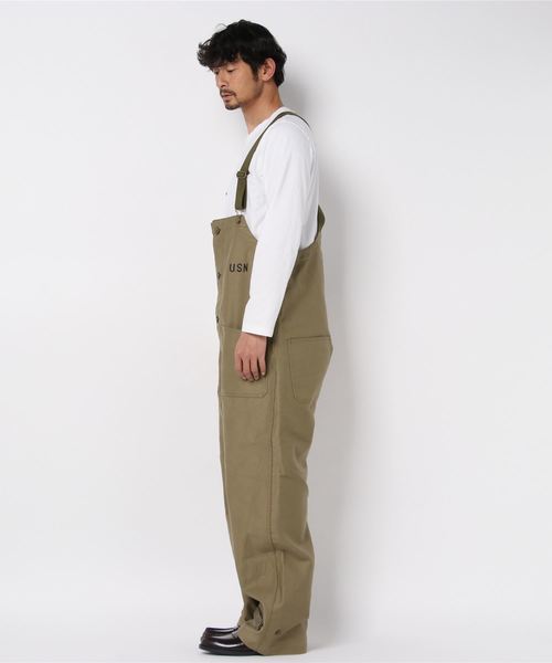 HOUSTON(ヒューストン)の「HOUSTON/ヒューストン DECK PANTS EARLY MODEL(サロペット/オーバーオール・メンズ・ネイビー/ベージュ・MEDIUM/LARGE/X-LARGE)」の3枚目の写真