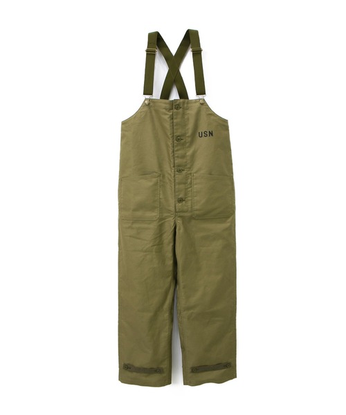 HOUSTON(ヒューストン)の「HOUSTON/ヒューストン DECK PANTS EARLY MODEL(サロペット/オーバーオール・メンズ・ネイビー/ベージュ・MEDIUM/LARGE/X-LARGE)」の1枚目の写真
