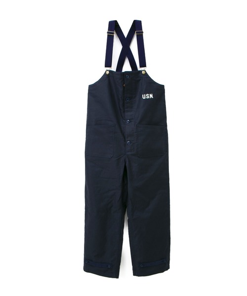 HOUSTON(ヒューストン)の「HOUSTON/ヒューストン DECK PANTS EARLY MODEL(サロペット/オーバーオール・メンズ・ネイビー/ベージュ・MEDIUM/LARGE/X-LARGE)」の2枚目の写真