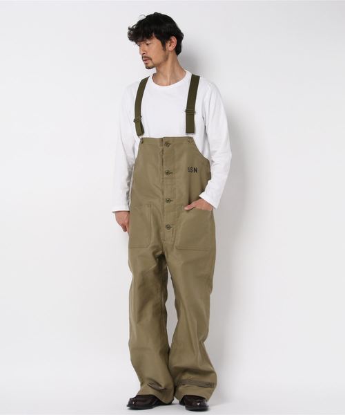 HOUSTON(ヒューストン)の「HOUSTON/ヒューストン DECK PANTS EARLY MODEL(サロペット/オーバーオール・メンズ・ネイビー/ベージュ・MEDIUM/LARGE/X-LARGE)」の9枚目の写真